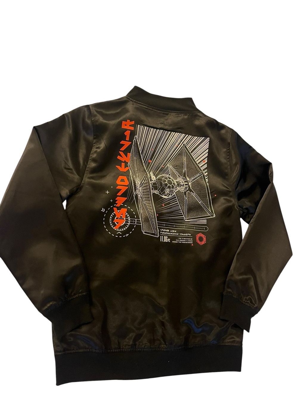 Star Wars Black Bomber Jacket with Red & White Back Graphic